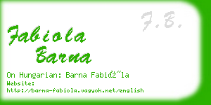 fabiola barna business card